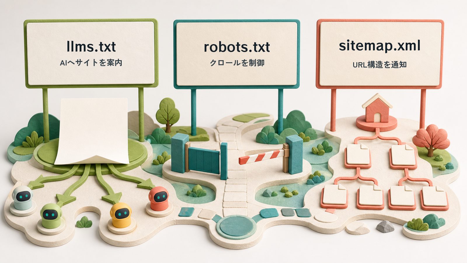 llms.txtとrobots.txt・sitemap.xmlの違い