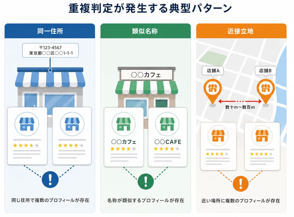 重複判定の定義と、判定された場合に起こること